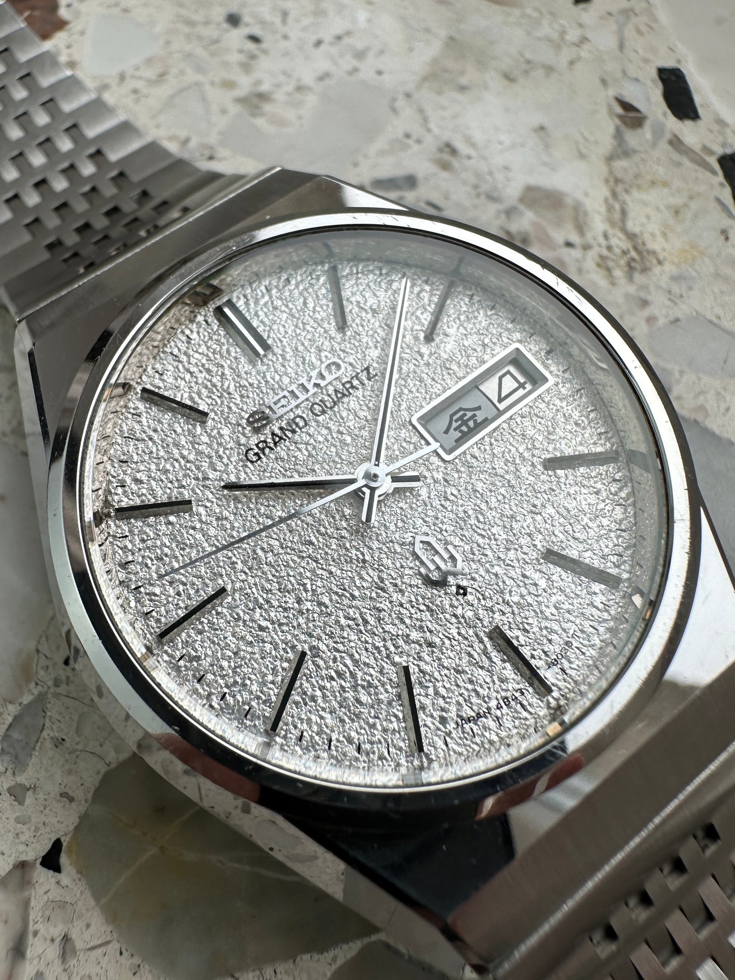Seiko Grand Quartz 4843-8100 (Diamond Dust / Snowflake Dial)