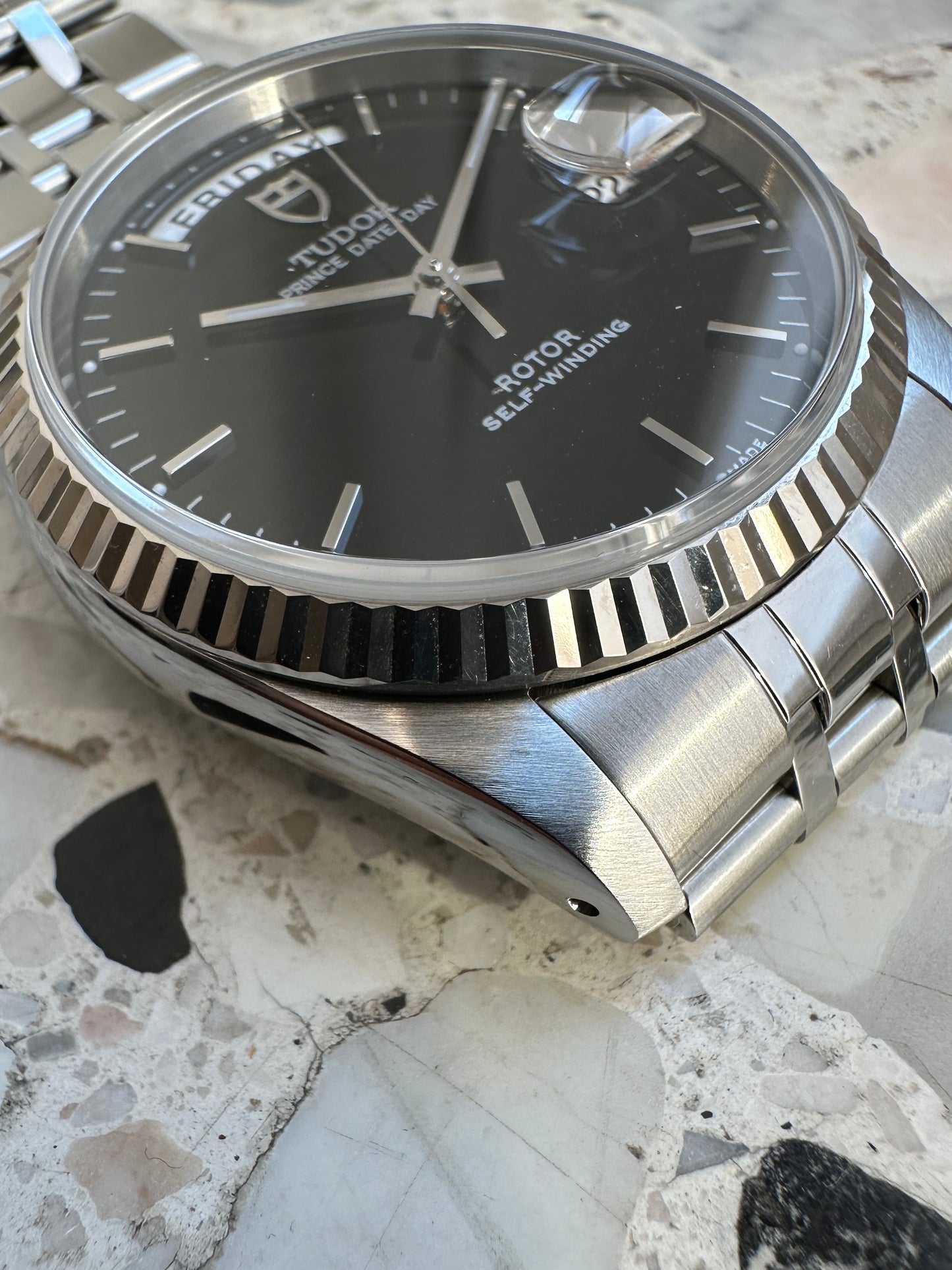 Tudor Prince Date Day (Full Set) 76214 - Black Dial