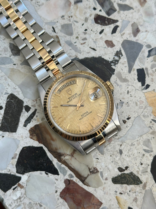 Tudor Prince Date Day (Full Set) 76213 - Gold Linen Dial