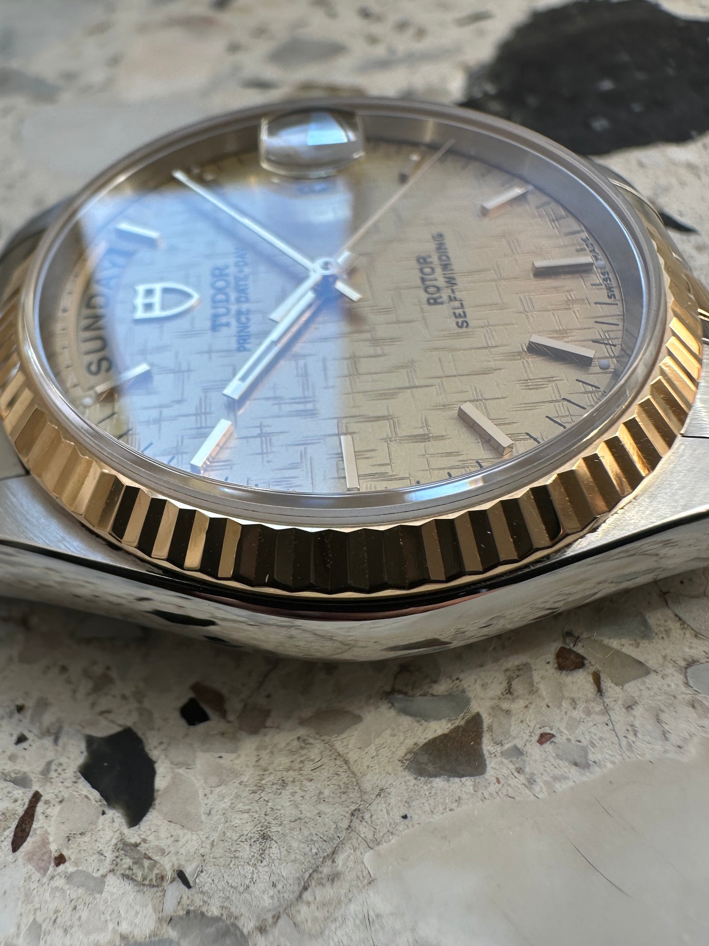 Tudor Prince Date Day (Full Set) 76213 - Gold Linen Dial