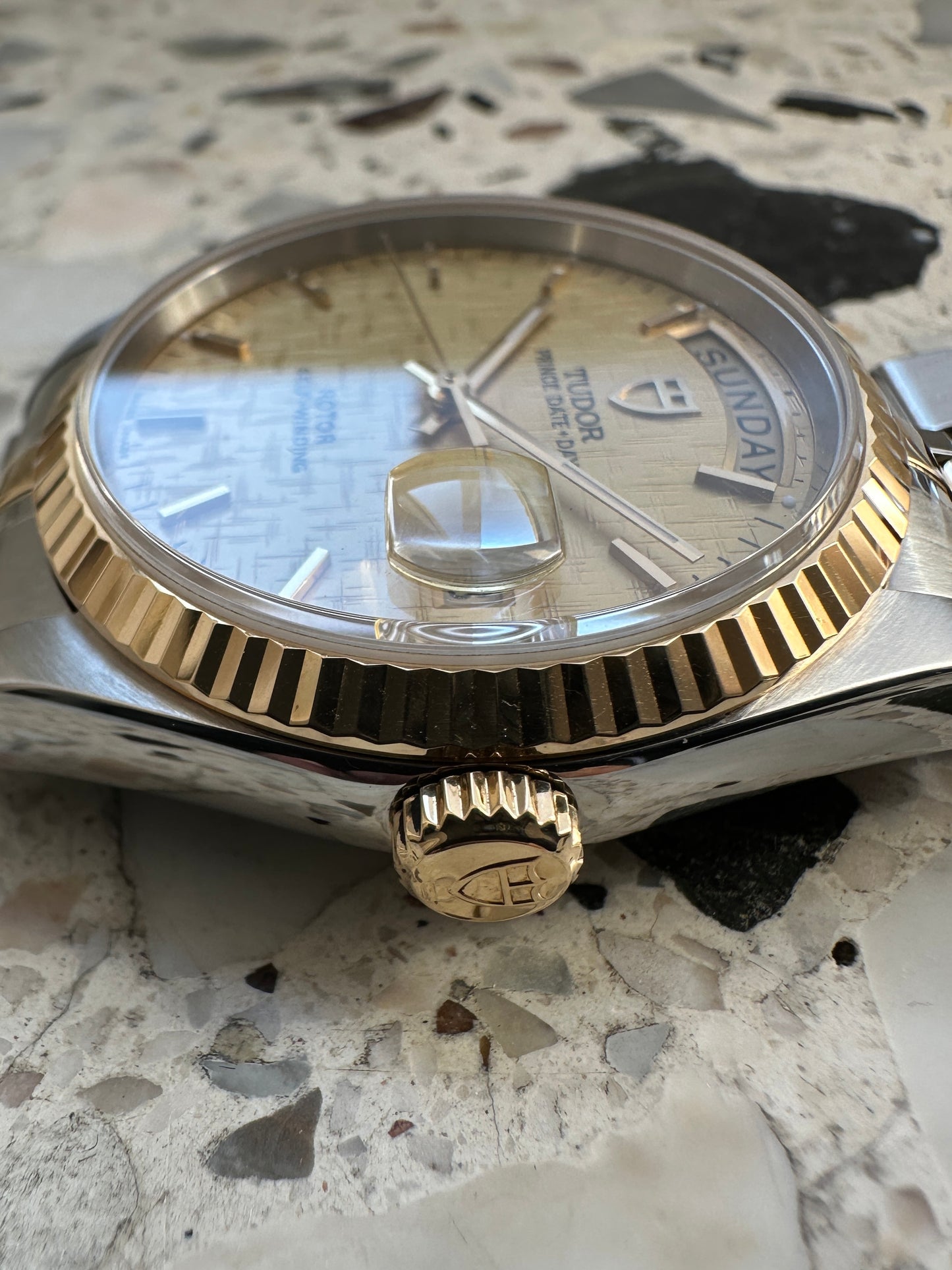 Tudor Prince Date Day (Full Set) 76213 - Gold Linen Dial