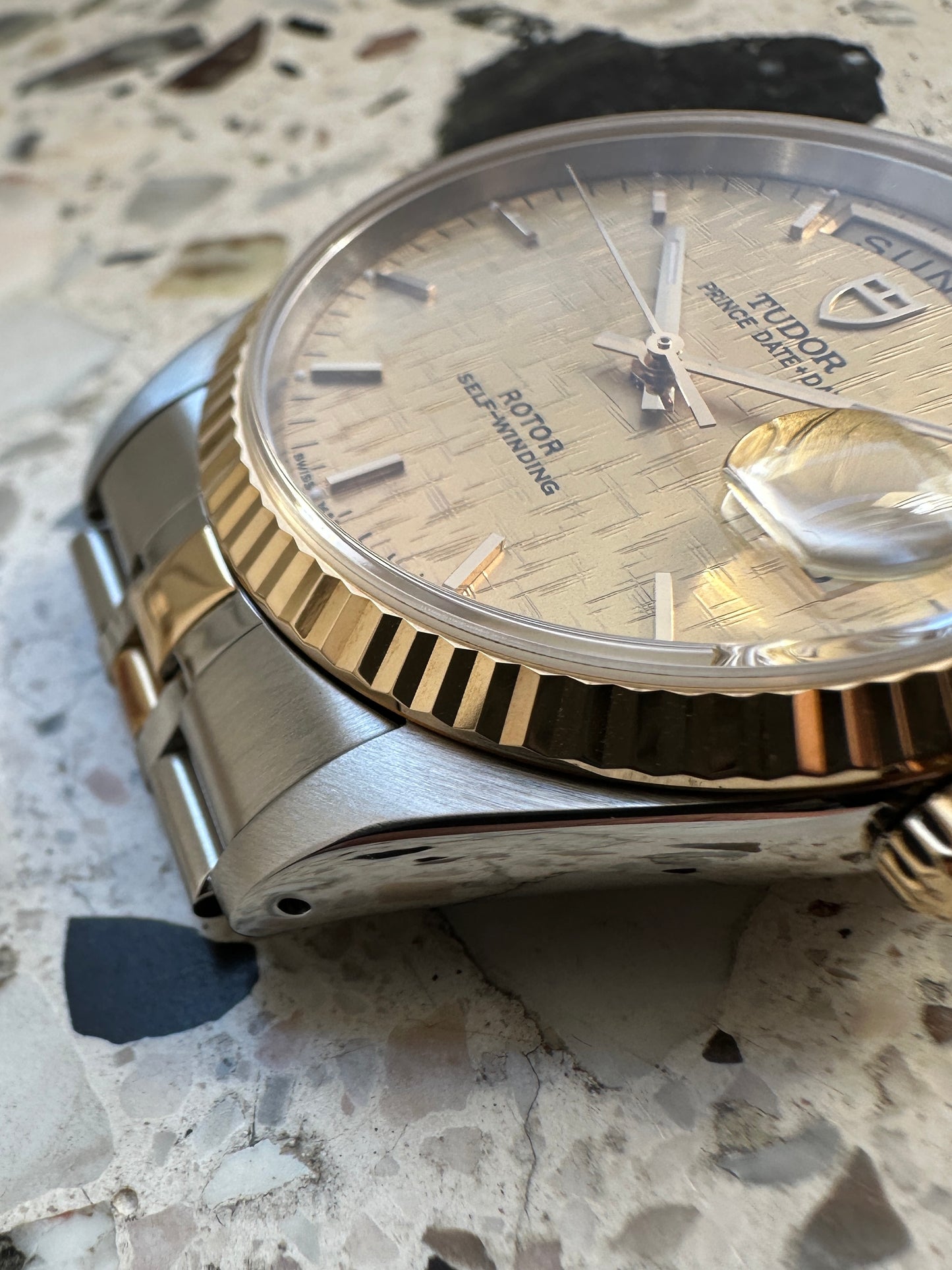 Tudor Prince Date Day (Full Set) 76213 - Gold Linen Dial