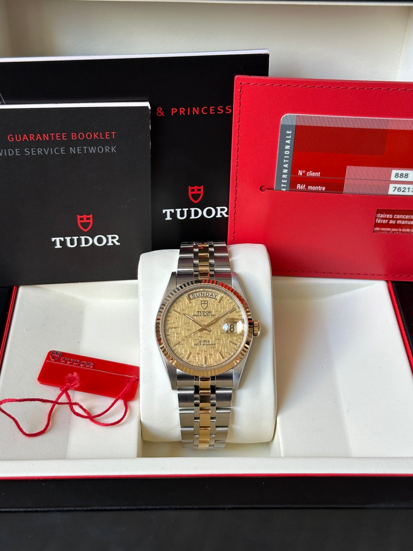 Tudor Prince Date Day (Full Set) 76213 - Gold Linen Dial