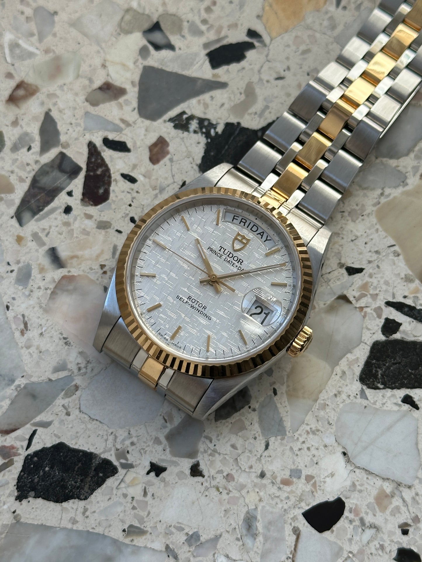 Tudor Prince Date Day (Full Set) 76213 - White Linen Dial