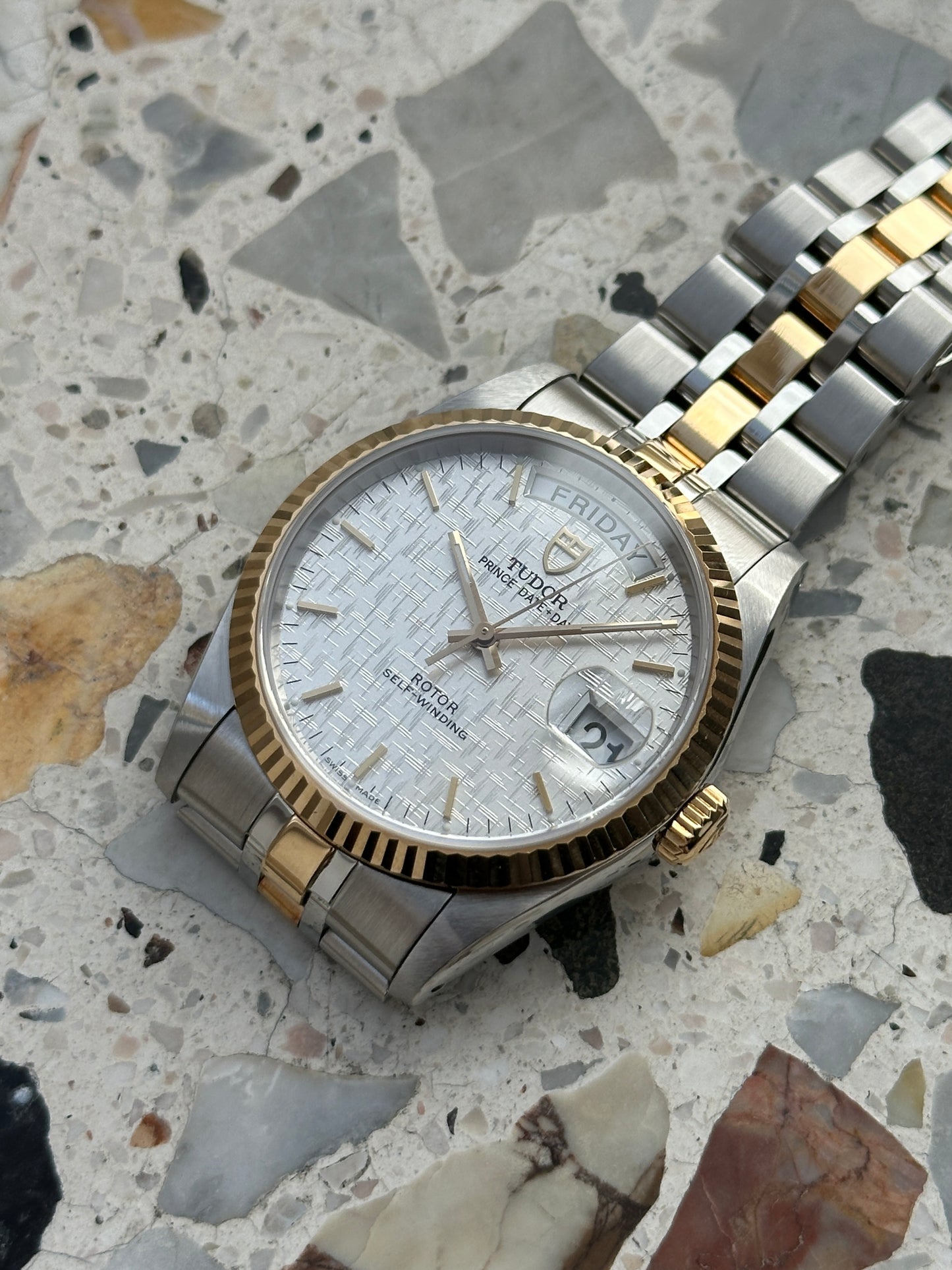 Tudor Prince Date Day (Full Set) 76213 - White Linen Dial