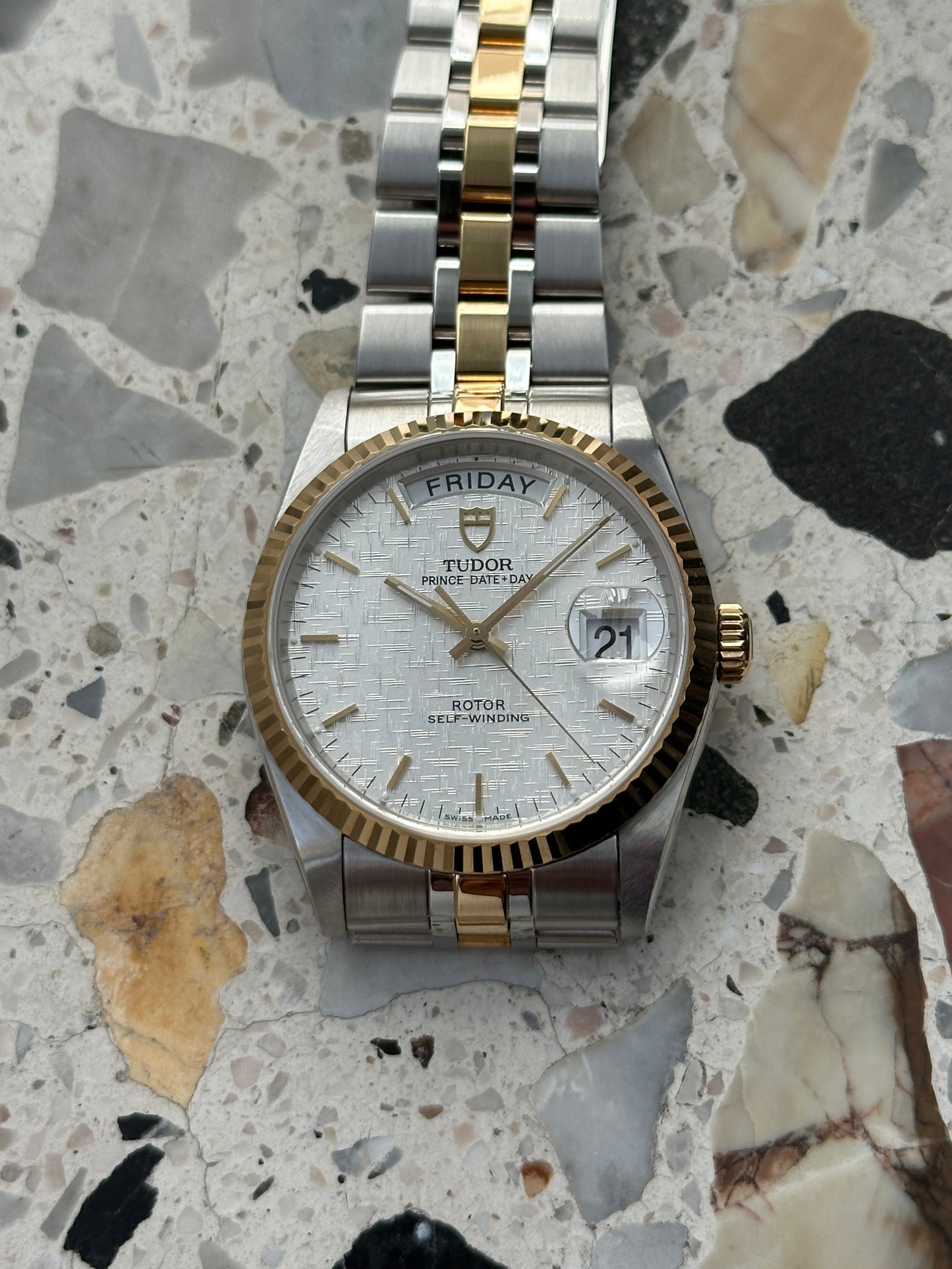 Tudor Prince Date Day (Full Set) 76213 - White Linen Dial