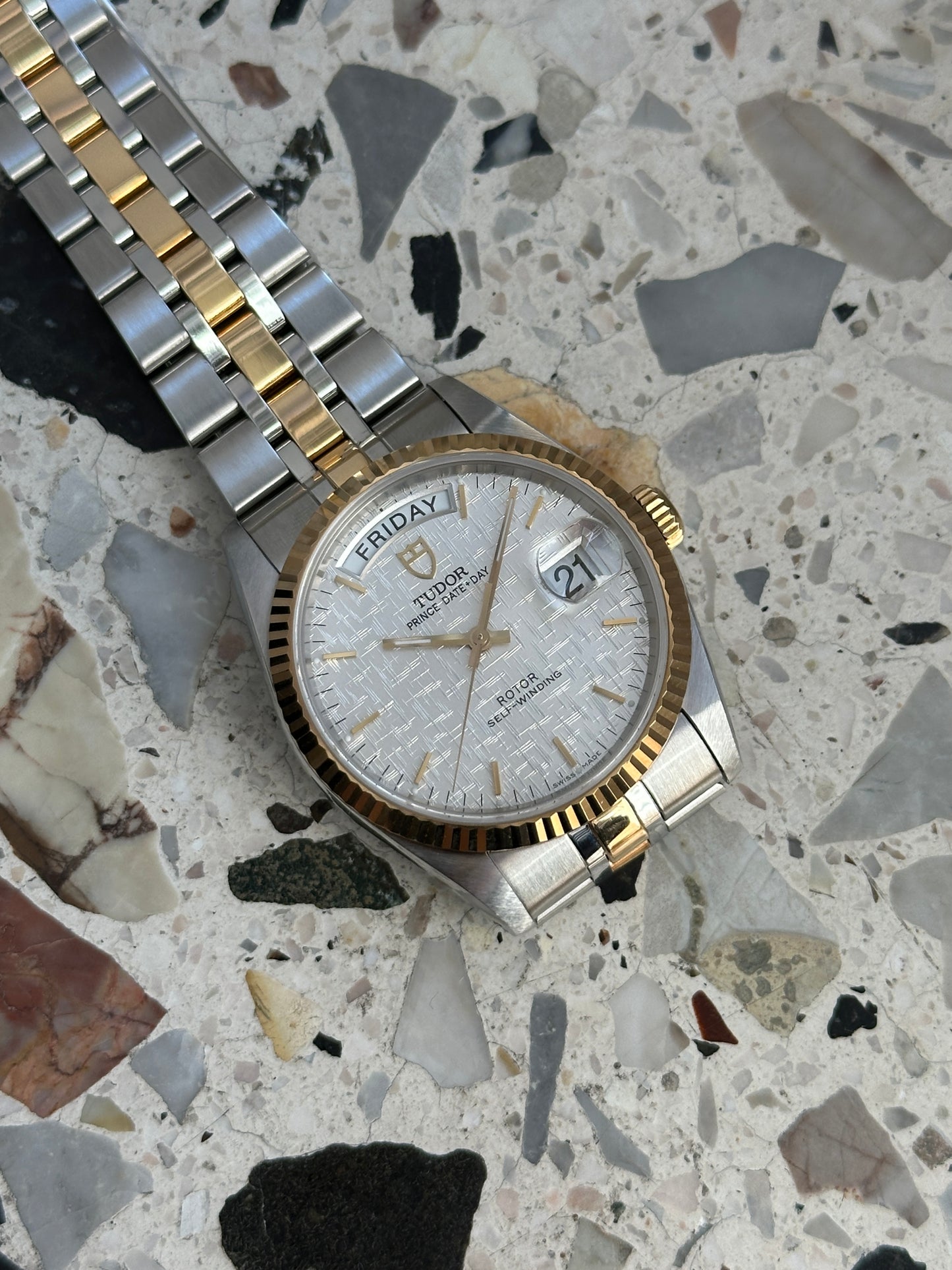 Tudor Prince Date Day (Full Set) 76213 - White Linen Dial