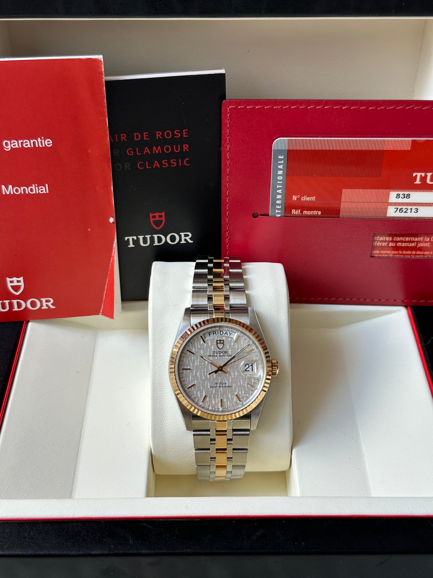 Tudor Prince Date Day (Full Set) 76213 - White Linen Dial
