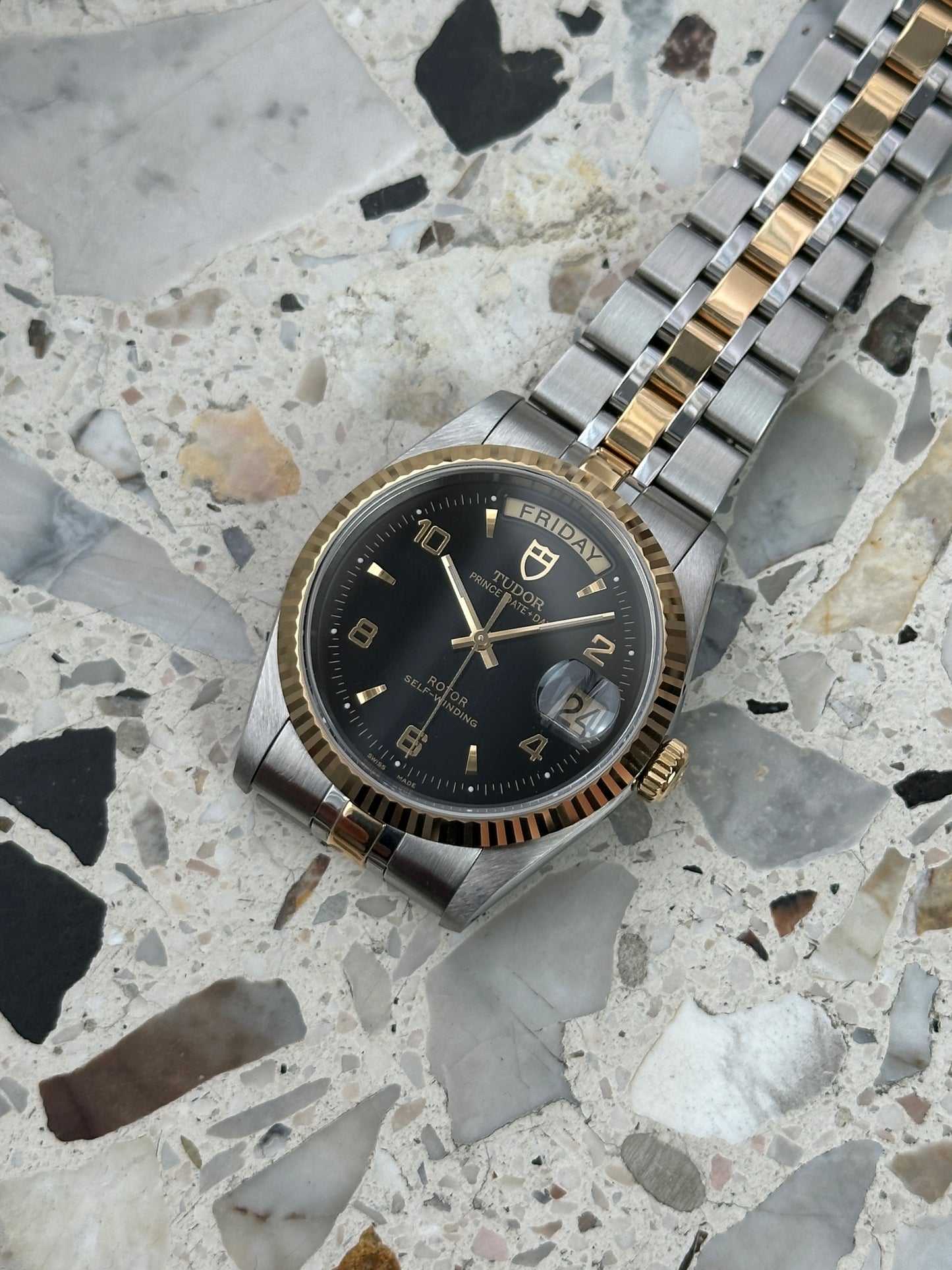 Tudor Prince Date Day (Full Set) 76213 - black arabic dial