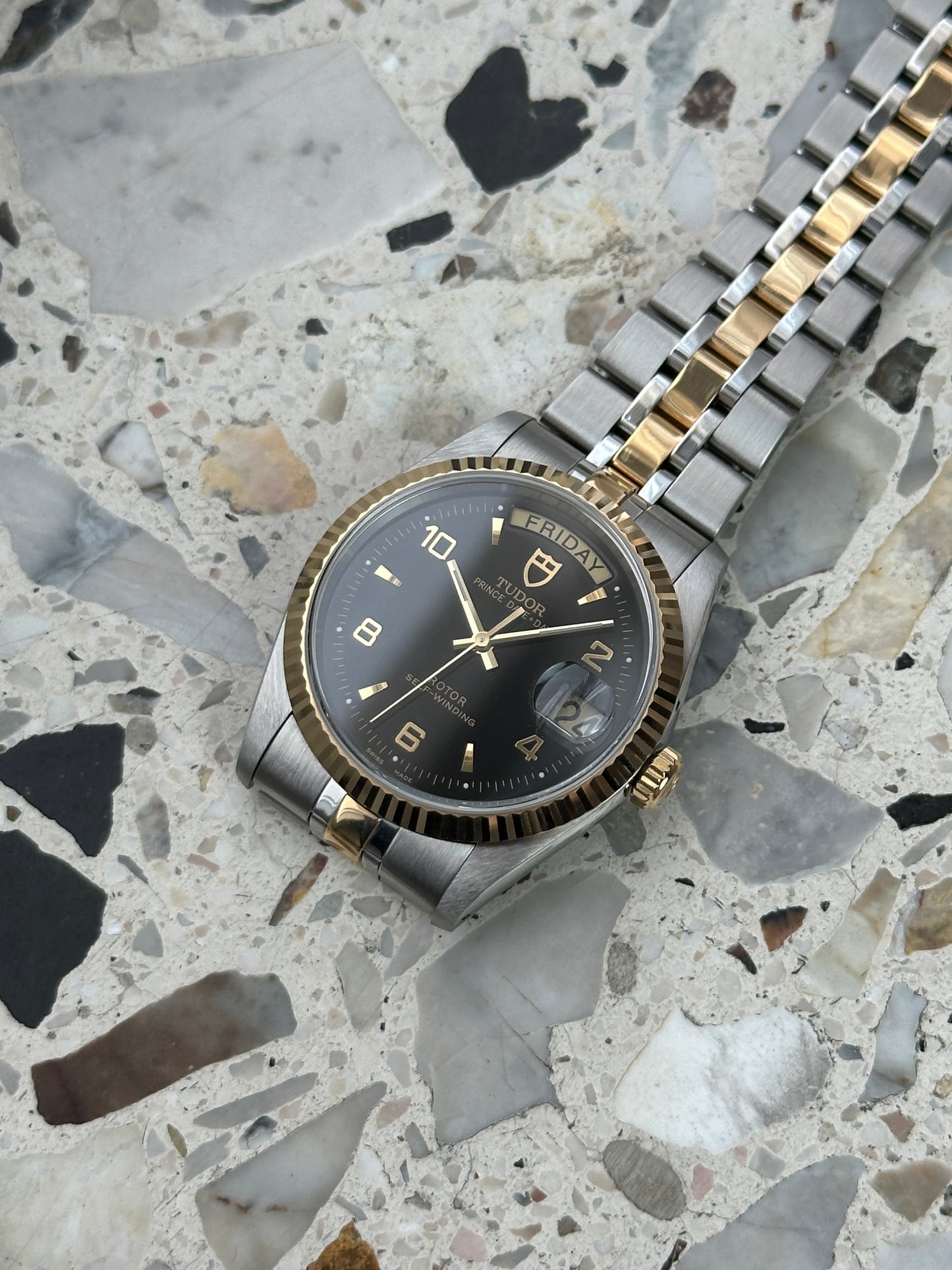 Tudor Prince Date Day (Full Set) 76213 - black arabic dial