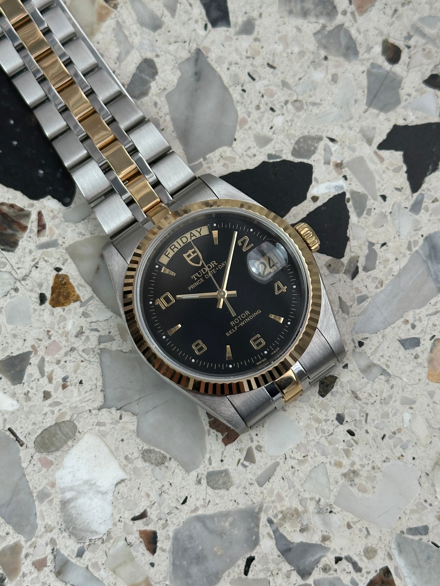Tudor Prince Date Day (Full Set) 76213 - black arabic dial