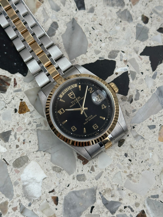 Tudor Prince Date Day (Full Set) 76213 - black arabic dial