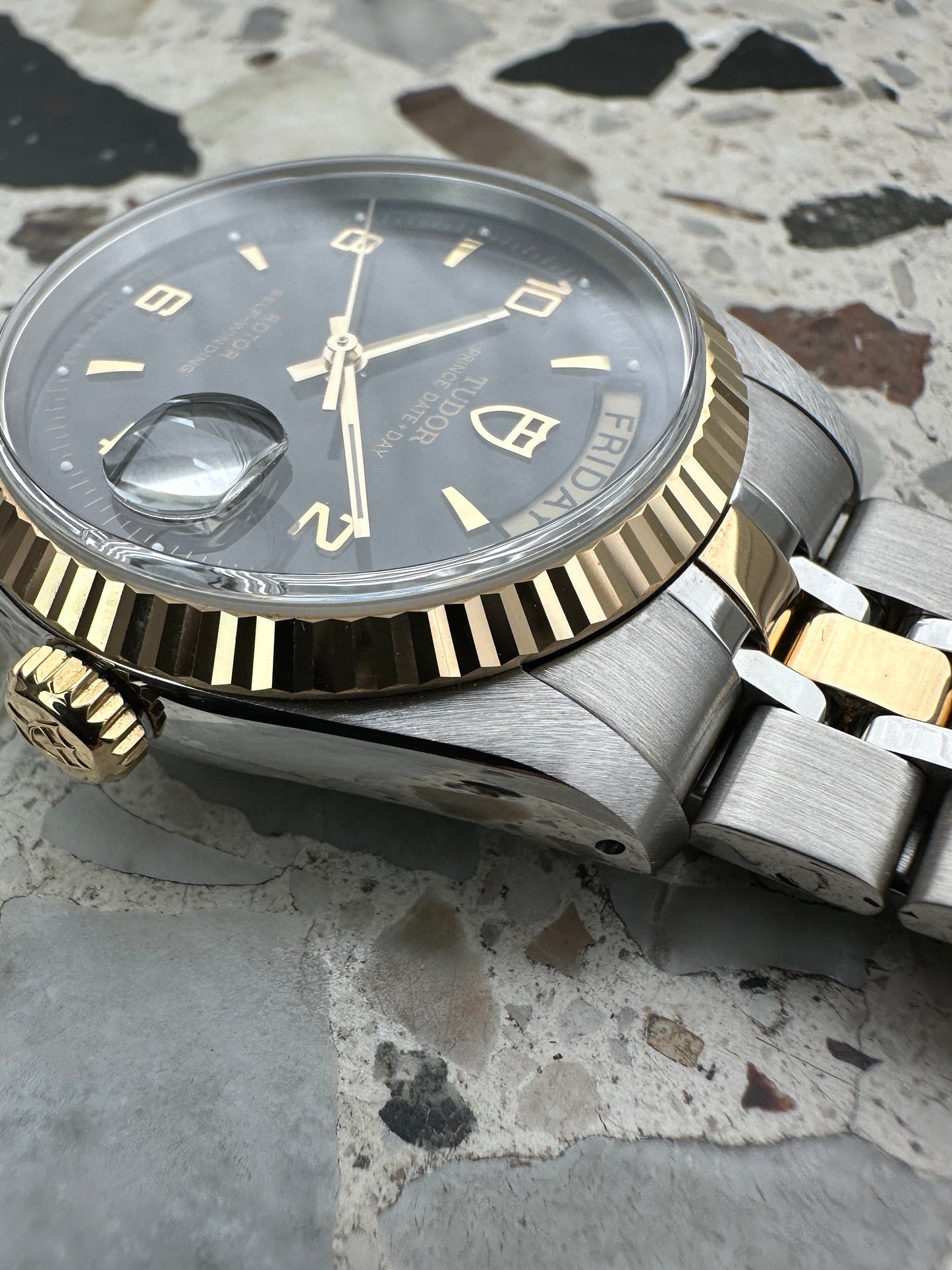 Tudor Prince Date Day (Full Set) 76213 - black arabic dial
