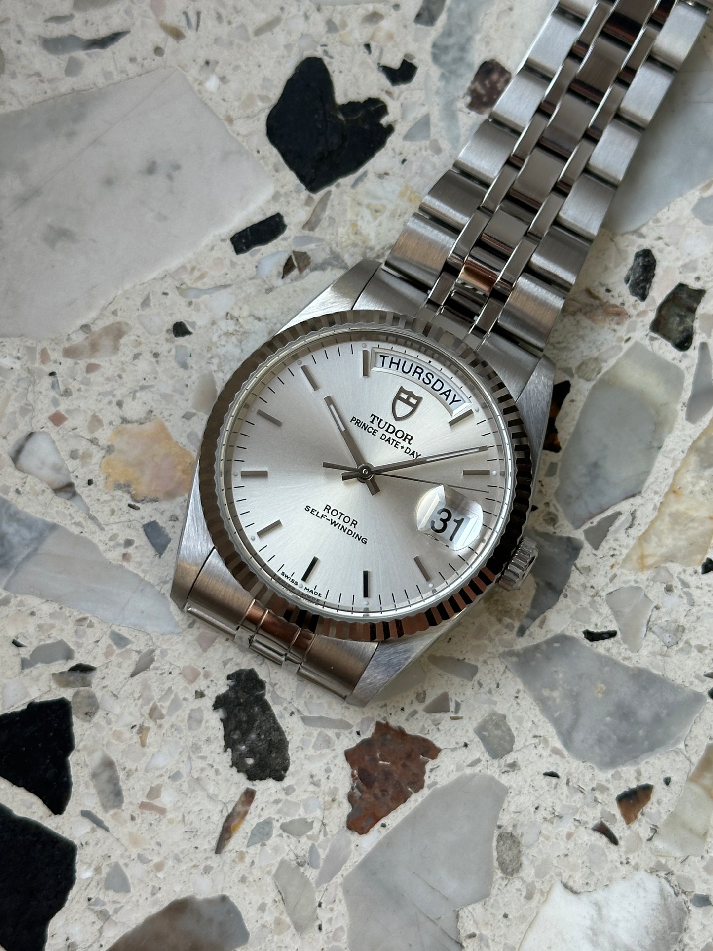 Tudor Prince Date Day 76214 (Full Set) - sunburst dial
