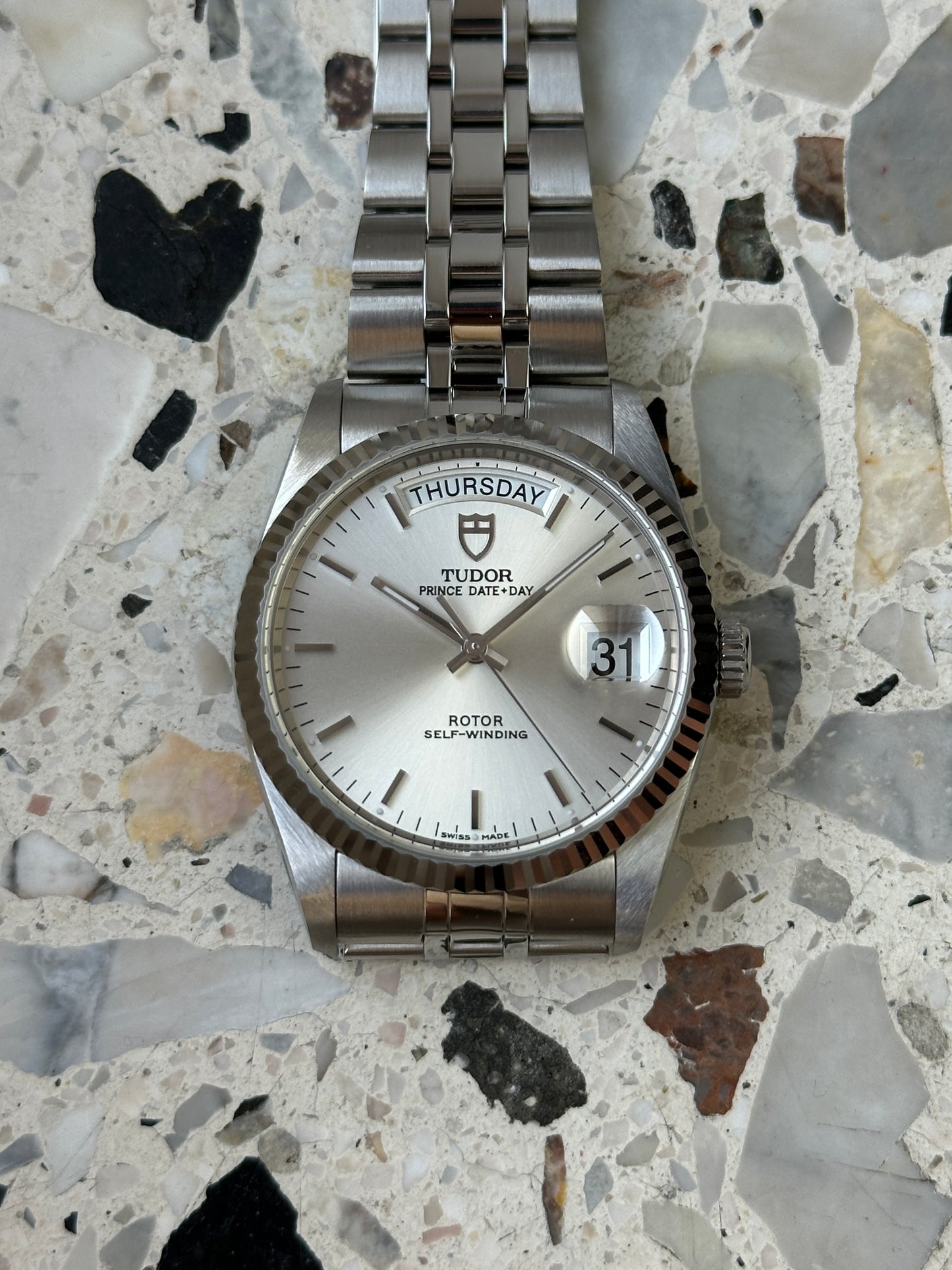 Tudor Prince Date Day 76214 (Full Set) - sunburst dial