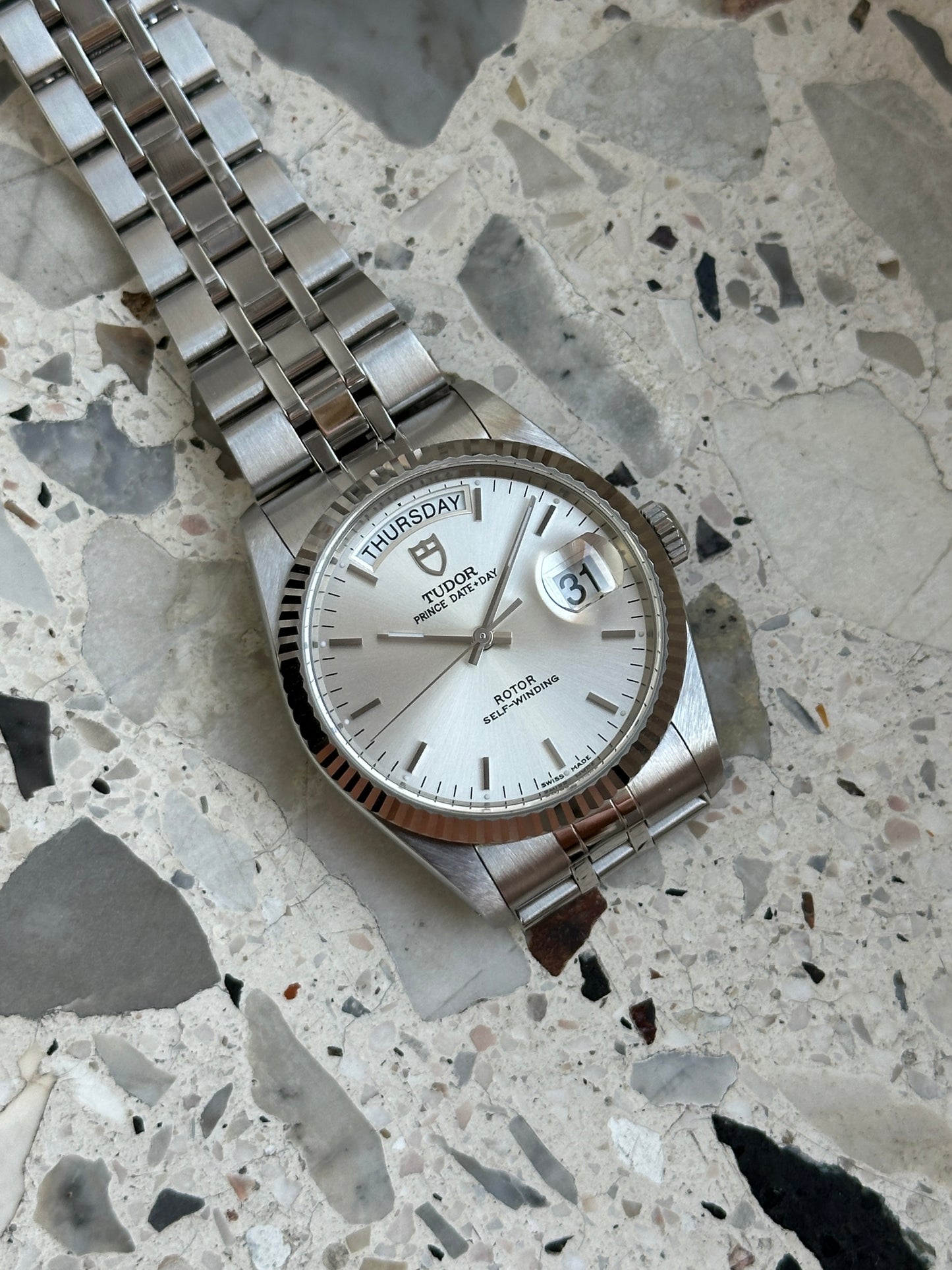 Tudor Prince Date Day 76214 (Full Set) - sunburst dial