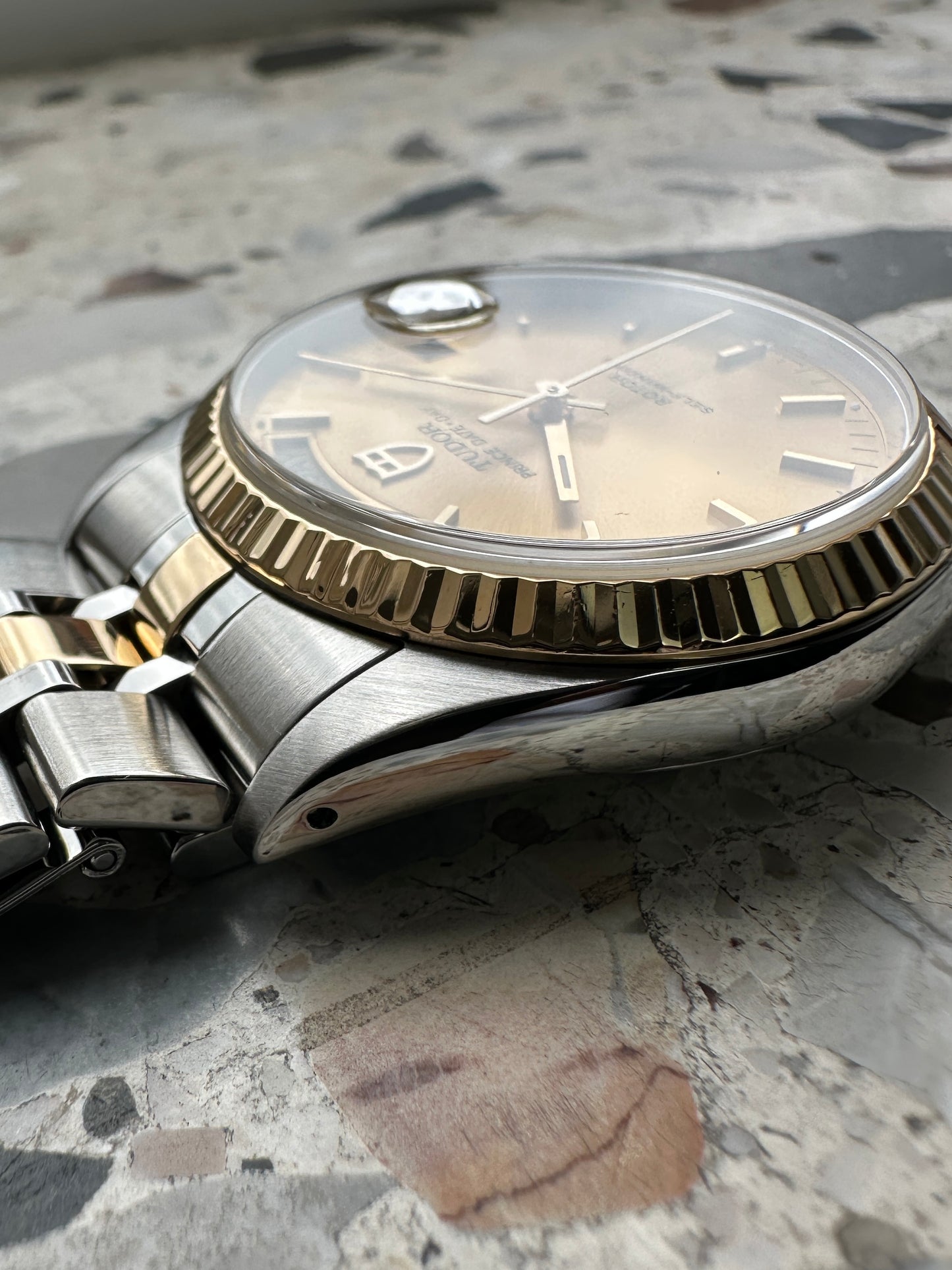 Tudor Prince Date Day (Box & Paper) 76213 - gold sunburst dial