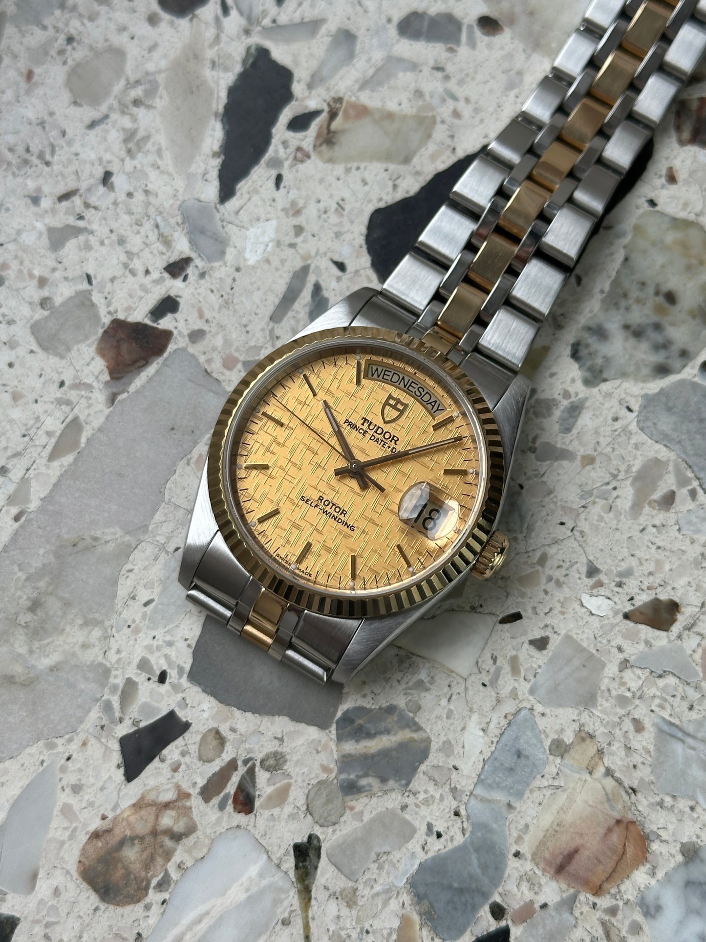 Tudor Prince Date Day (Full Set) 76213 - gold linen dial