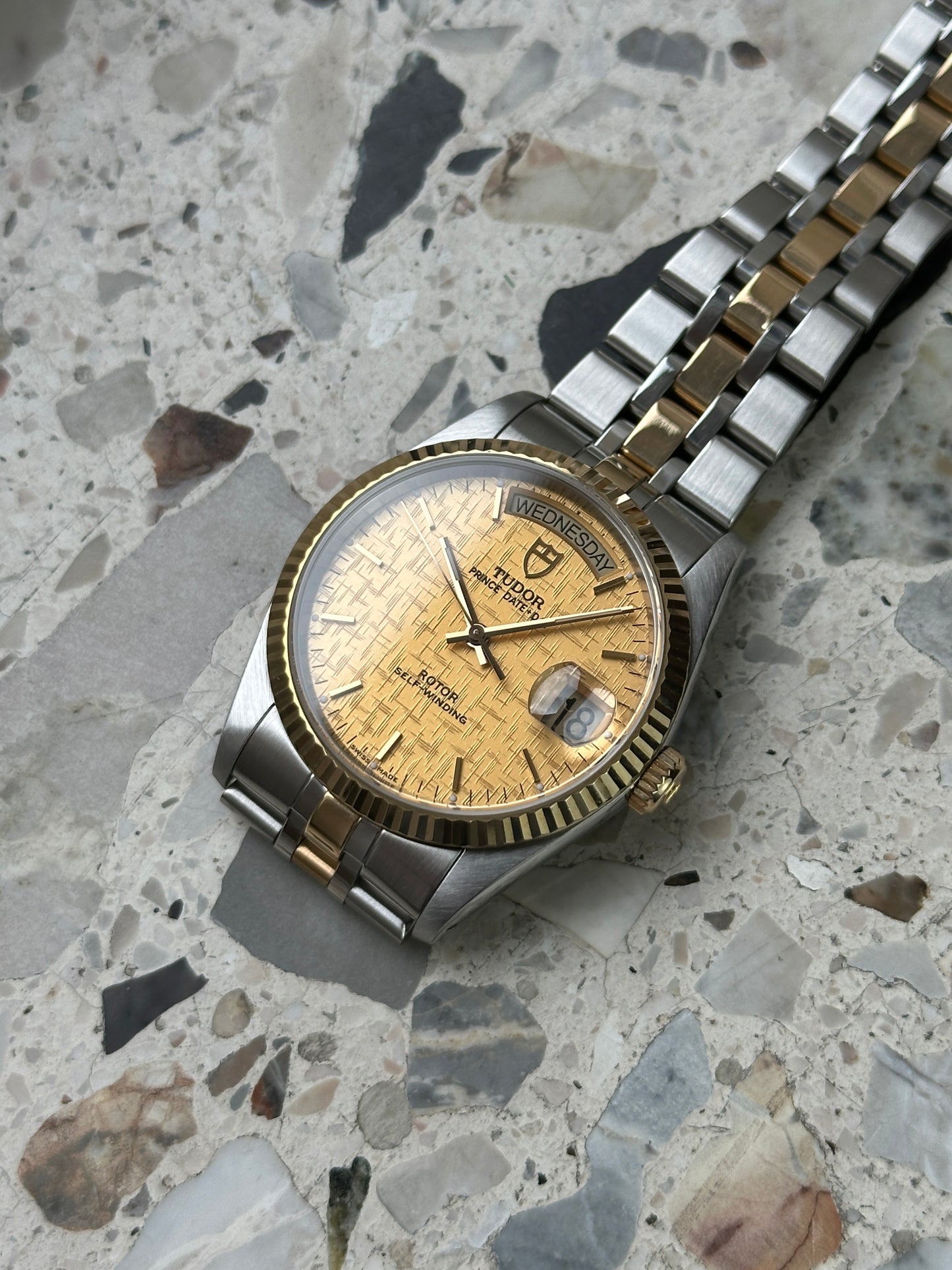 Tudor Prince Date Day (Full Set) 76213 - gold linen dial