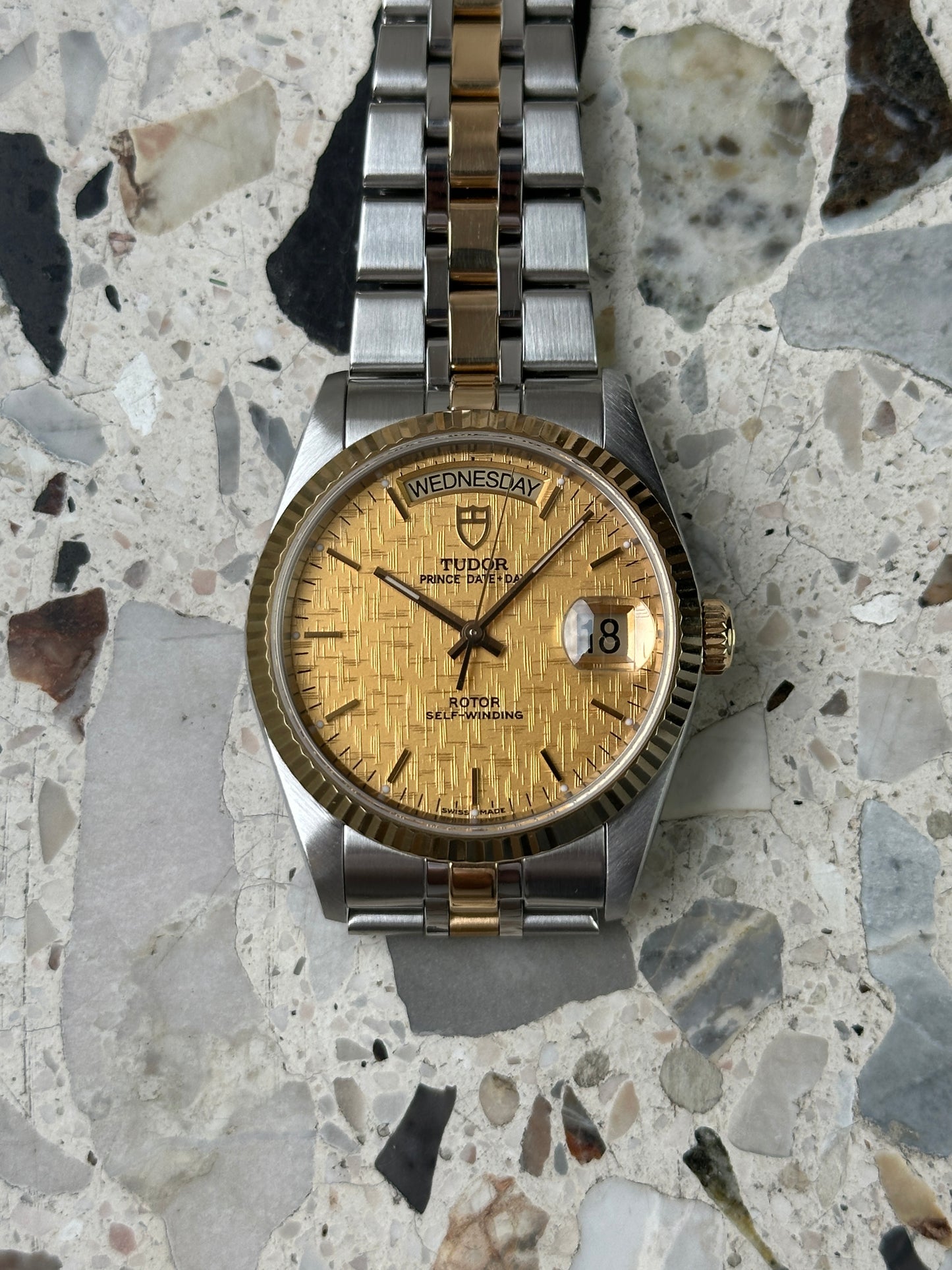 Tudor Prince Date Day (Full Set) 76213 - gold linen dial