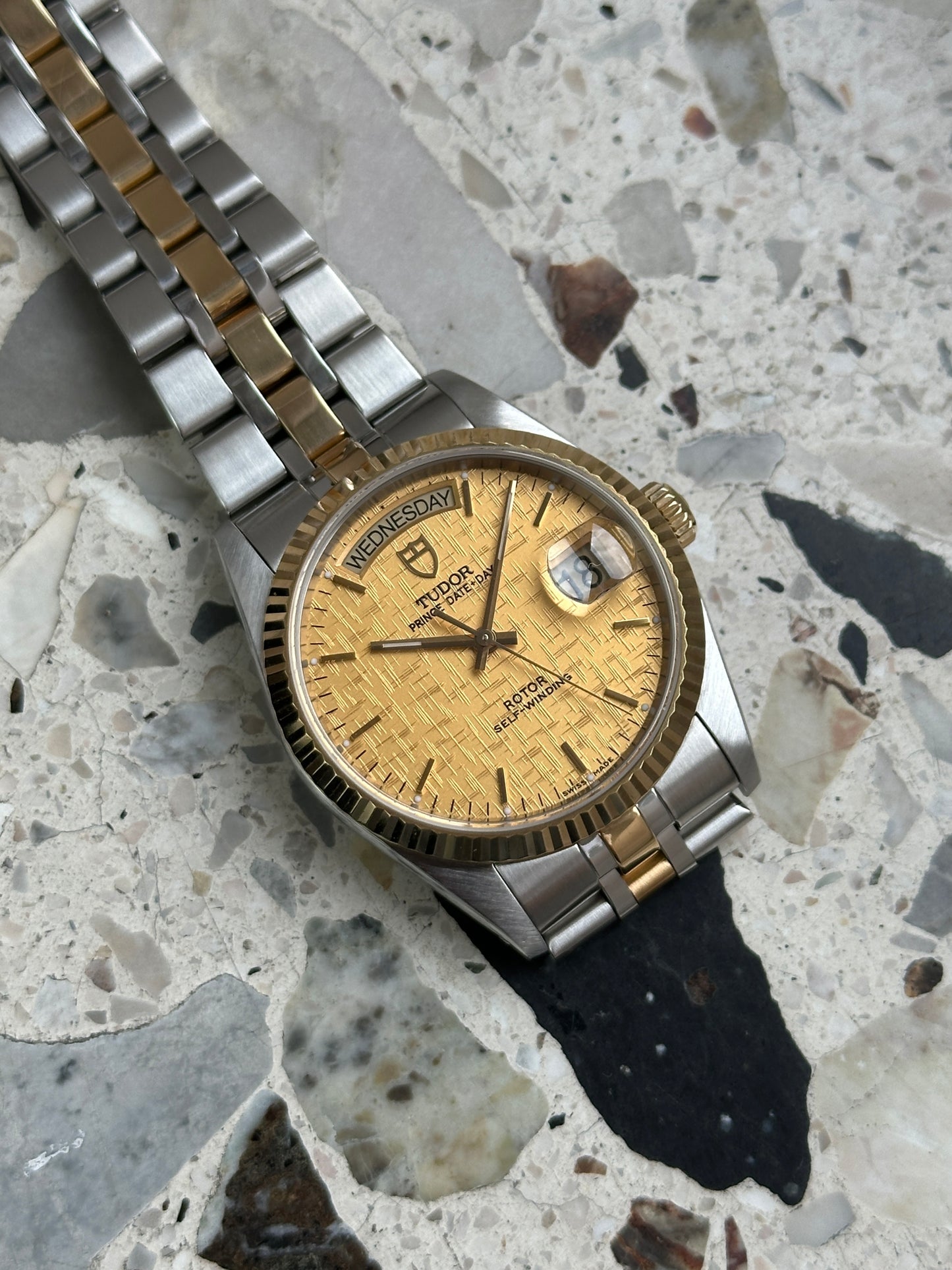 Tudor Prince Date Day (Full Set) 76213 - gold linen dial