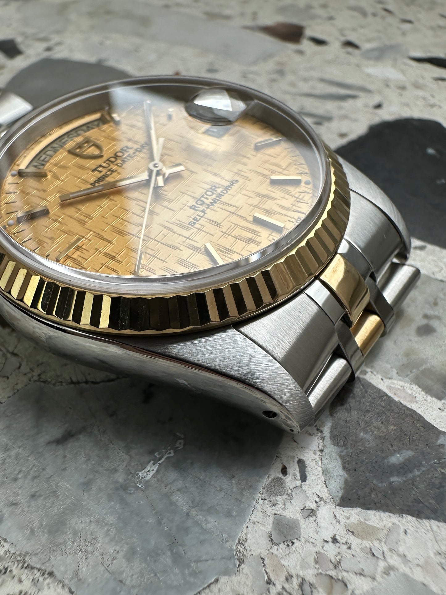 Tudor Prince Date Day (Full Set) 76213 - gold linen dial