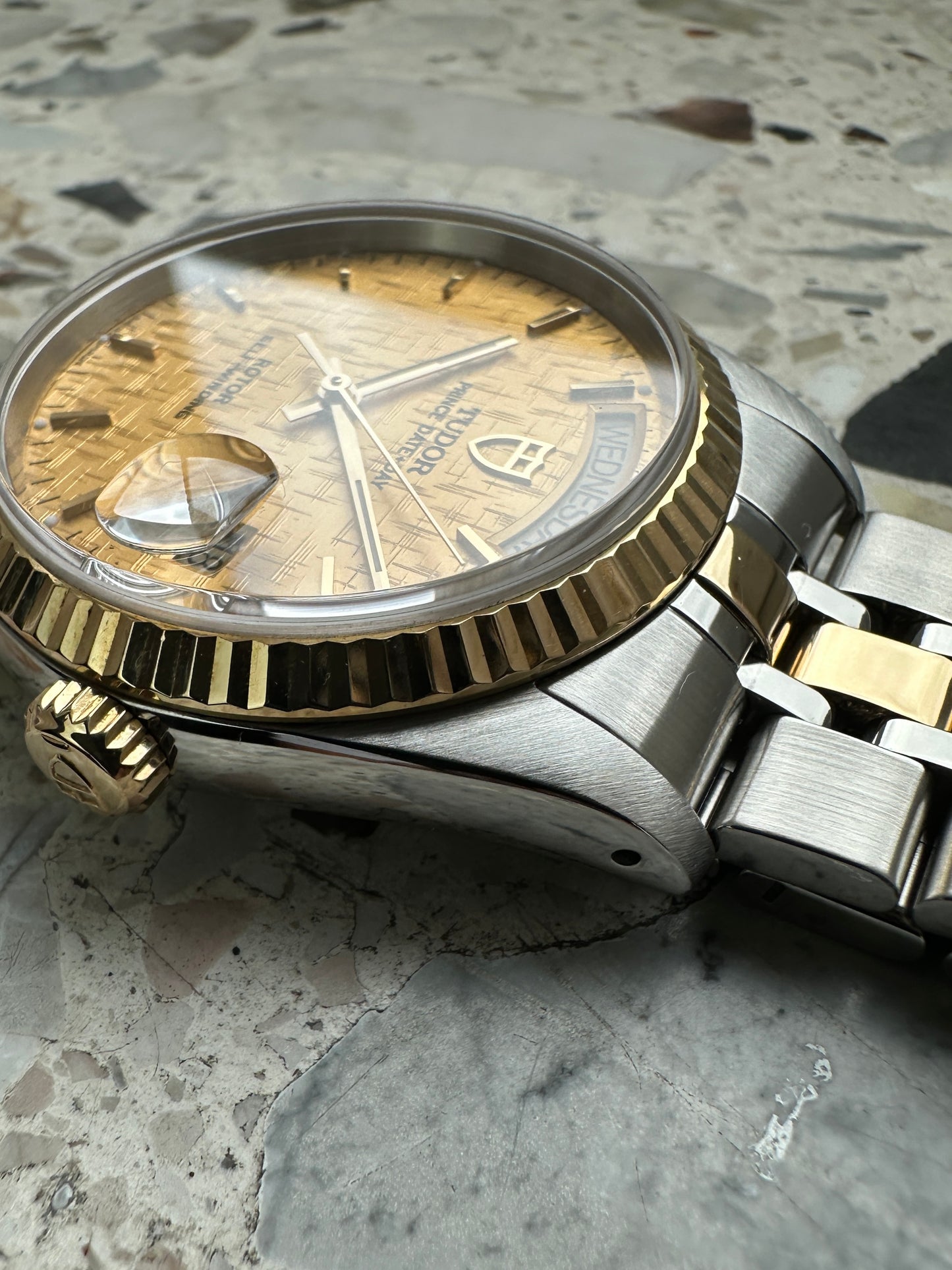 Tudor Prince Date Day (Full Set) 76213 - gold linen dial