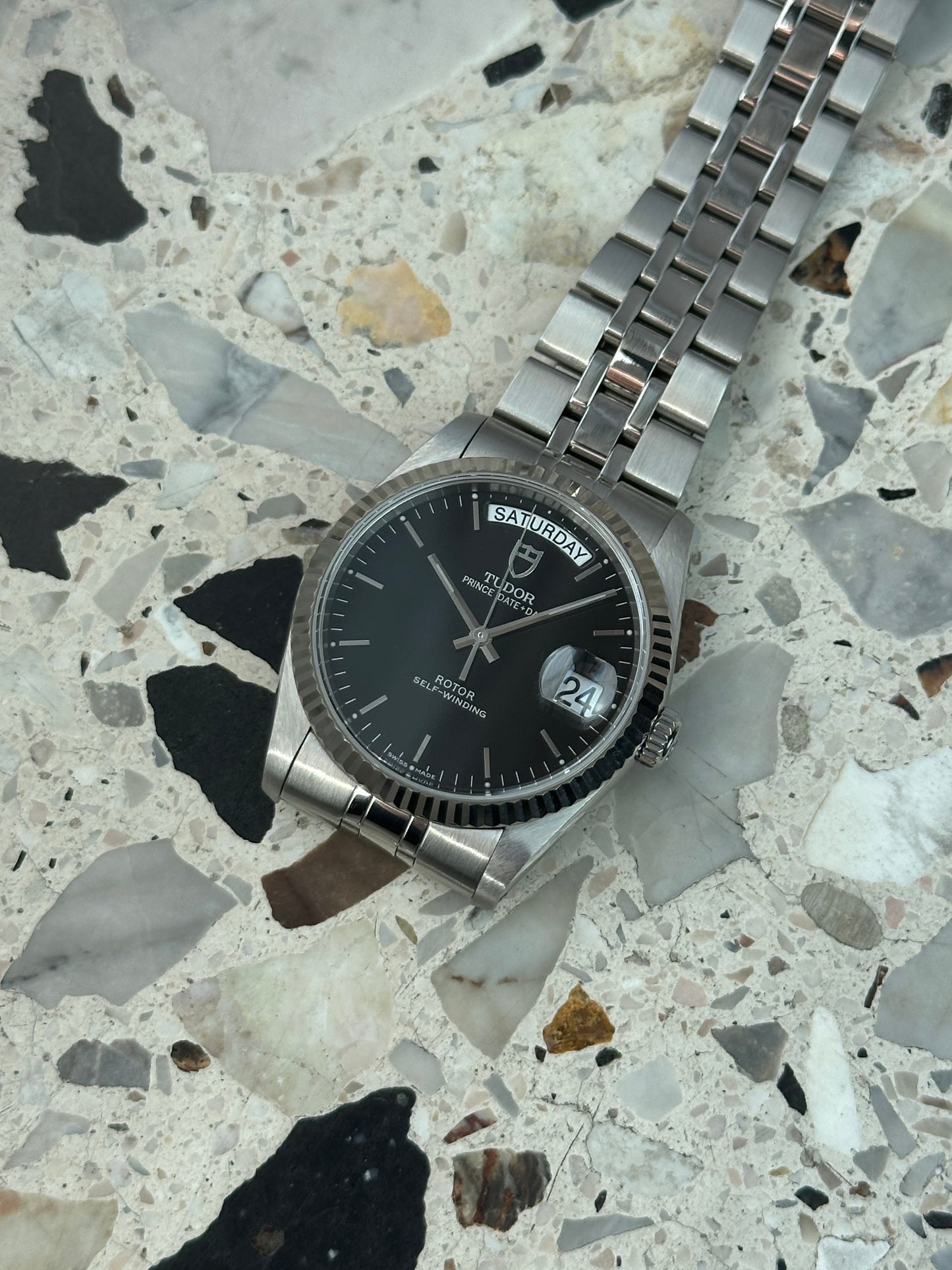 Tudor Prince Date Day (Full Set) 76214 - schwarzes Zifferblatt