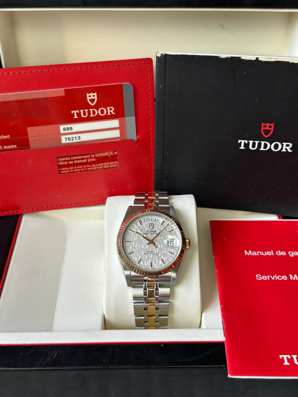 Tudor Prince 76213 Date Day (Full Set) - white linen dial